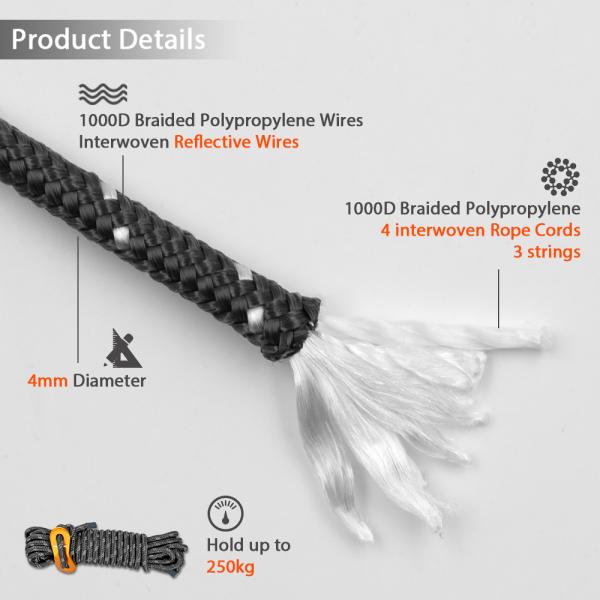 Nylon Polyester 100g Reflective Tent Guy Lines