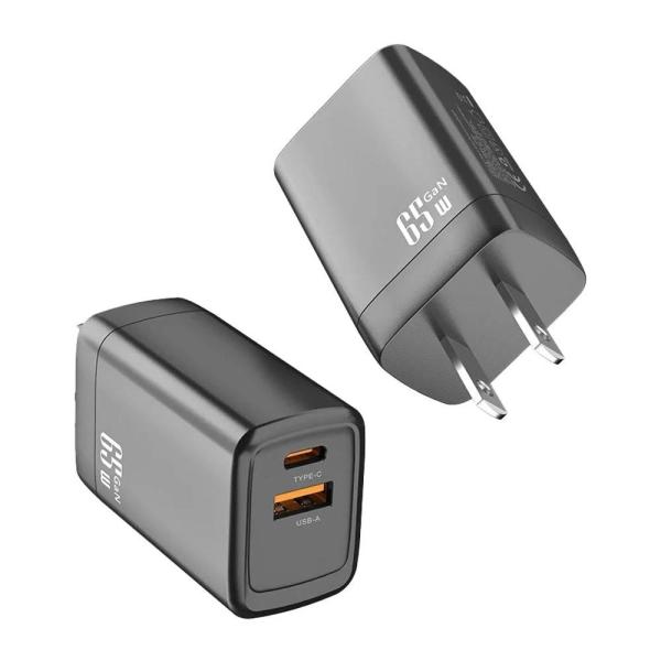 65W GaN 充電器 PD 急速充電 電源アダプタ USBc 充電器 CE FCC RoHS 認証 多機能ユニバーサル USB 充電器