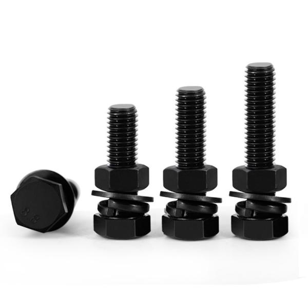 Fabricado de alta resistencia Grado 8.8 Cerrojo hex y lavadora de nueces Cerrojo hex pesado con acabado negro