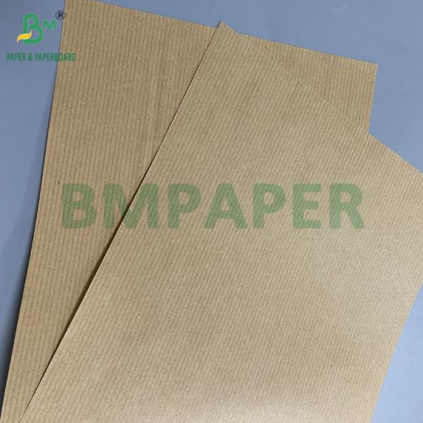 80gsm Brown Striped Kraft Paper Gift Wrapper One Side Gloss Excellent Strength