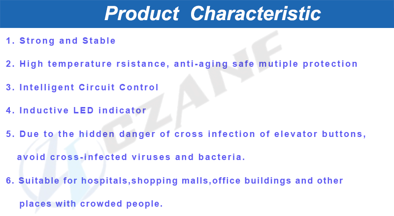 Stainless Steel Touchless Elevator Button with DC24V/12V and 0.3-0.6mm Operation Distance