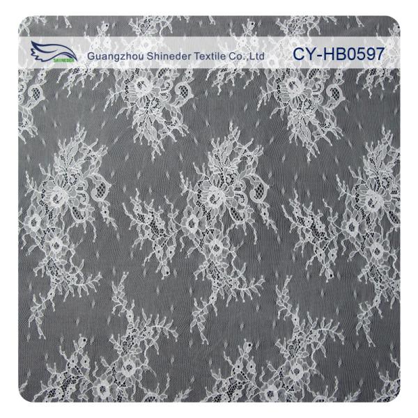 Fashion Nylon Stretch Eyelash Ruffled Lace Trim / Embroidered Lace Fabric