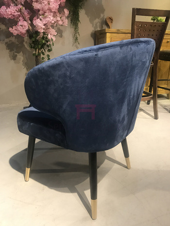 Upholstered Velvet Armrests  Wooden Dining Chairs With Gold Electroplating Feet
