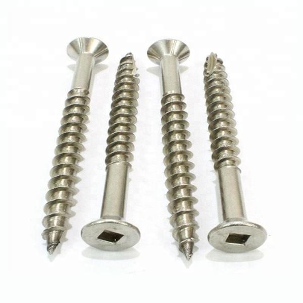 Stainless Steel Square Drive Flat Head Wood Screws Stainless Steel 17 Auger Point Screws