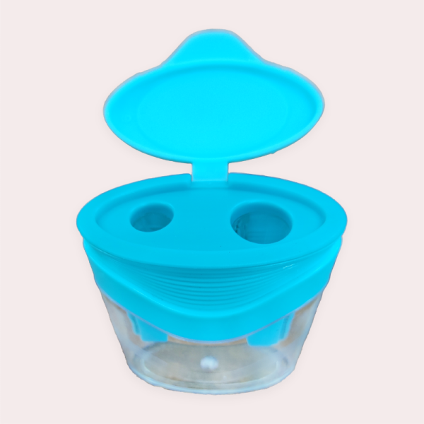 Hot selling customizable kids mini double hole plastic pencil sharpener