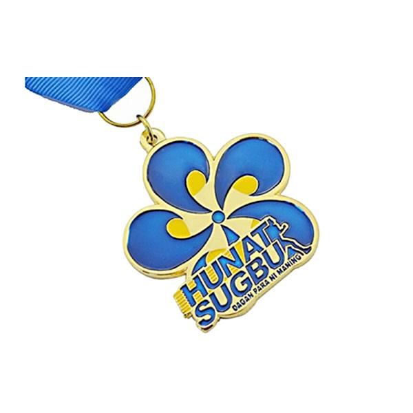 European Style Football Medals With Ribbon Zinc Alloy / Brass Hard Materials