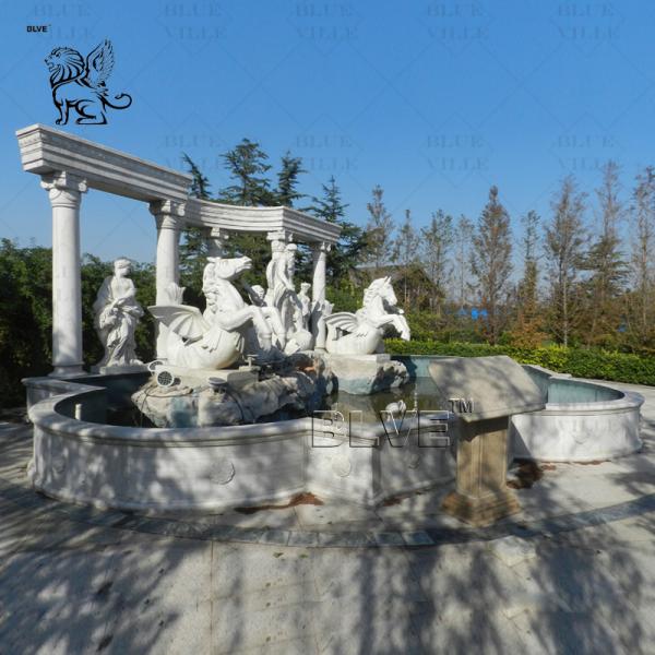Outdoor Marble Trevi Fountain Oceanus Statues amous Greek God Poseidon Fountains Garden Decoration Large
