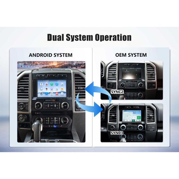 Upgrade Android Box For Ford F150 2015-2022 Wireless Carplay Touch Screen GPS Navigation Multimedia player Auto Stereo Head Unit SYNC2 and SYNC3