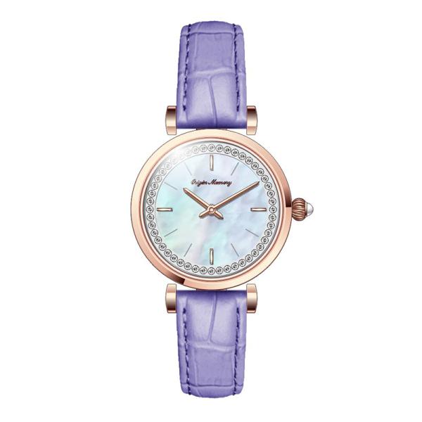 Diamond Inlaid 32mm Leather Strap Watch Luxury Decorative Waterproof