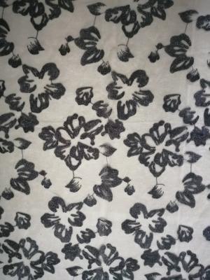 A tela floral amarrado delicada preta do laço 3D bordou a tela nupcial