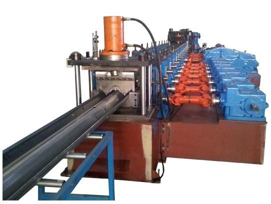 China High Quality 2 Waves Highway Guardrail Roll Forming Machine Drived By 13 sets High Strengthen Rollers
