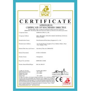 WUXI RONNIEWELL MACHINERY EQUIPMENT CO.,LTD Certificaciones