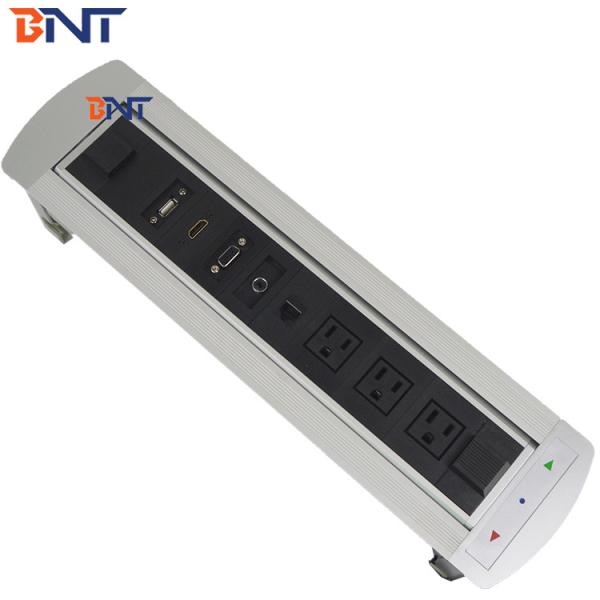 BNT hidden design desktop socket for conference room motorized desk flip up socket