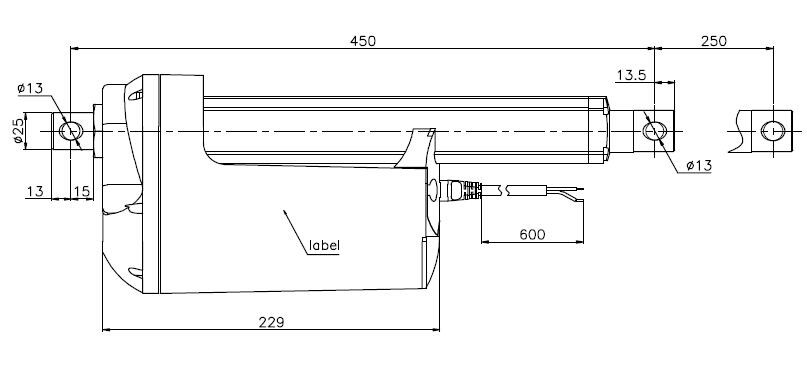 12Volt прогрессивная промышленная нагрузка перемещения 6500n линейного привода ip66 400mm, привод винта шарика