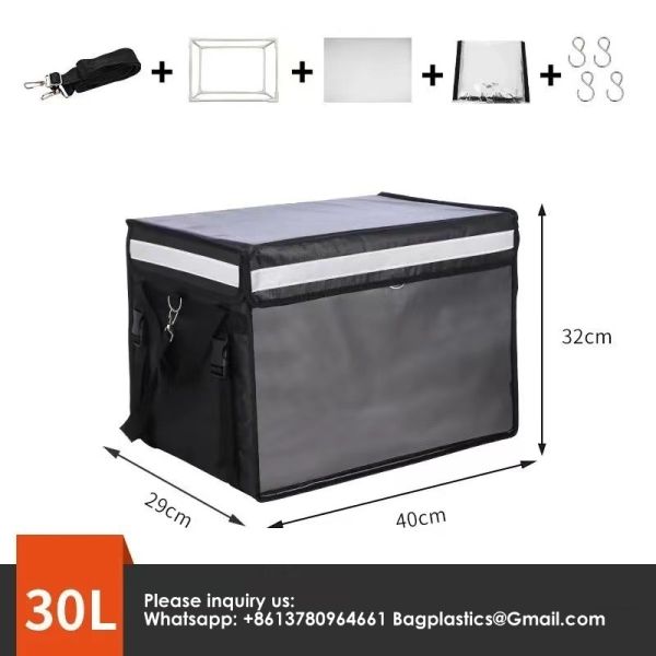 Insulated Food Delivery Bag With 4 Cup Holders/Drink Carriers, Large Catering Thermal Bag, Pizza Warmer Carrying Case, Insulated Hot & Cooler Bags For Beverages, Grocery, Food Transport
