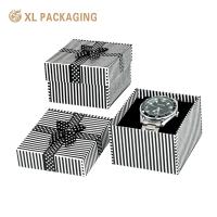 Boîte d'emballage de montres en papier noir en carton avec oreiller souple en gros