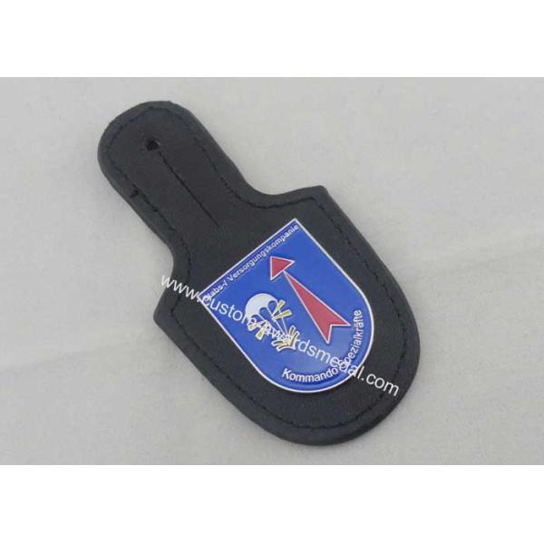 Kommando Leather Pocket Badge And Personalized Leather Keychains With Nickel Plating