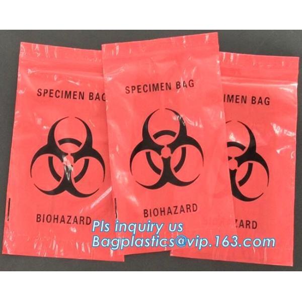 wholesale custom printed ldpe Zip lockk kangaroo pouch plastic zipper bag zip lock biohazard specimen bags with pocket