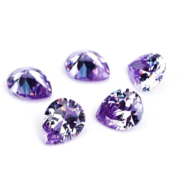 Anneaux de fiançailles en moissanite vintage pierres précieuses en vrac de différentes couleurs forme de poire 6x4mm Zirconia cube synthétique