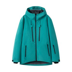 Men's Teal Waterproof Ski Shell Jacket with Powder Skirt and Wind Protection