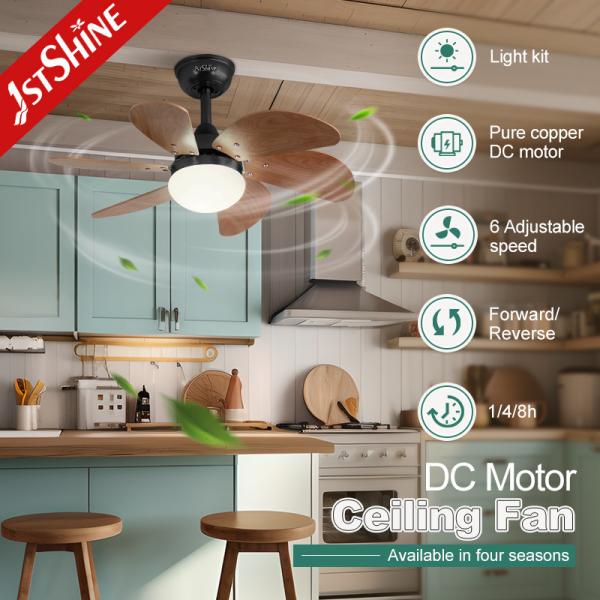 1stshine/OEM Logotipo 6 lâmpadas Kit de luz LED Residencial BLDC ventilador de teto com 2-