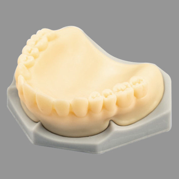 Prueba de dentadura impresa en 3D digital con acabado de superficie lisa