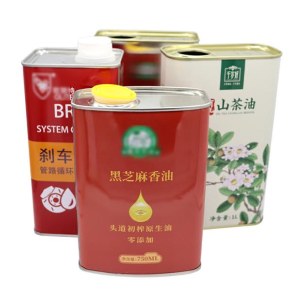 Подгонянный контейнер пищевого масла жестяной коробки металла 500g прованский с гибким Spout