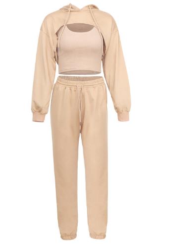 Жилет пальто Hoodie женщин производителя одежды небольшого количества свободный со спорт брюк Jogging 3 - костюм части