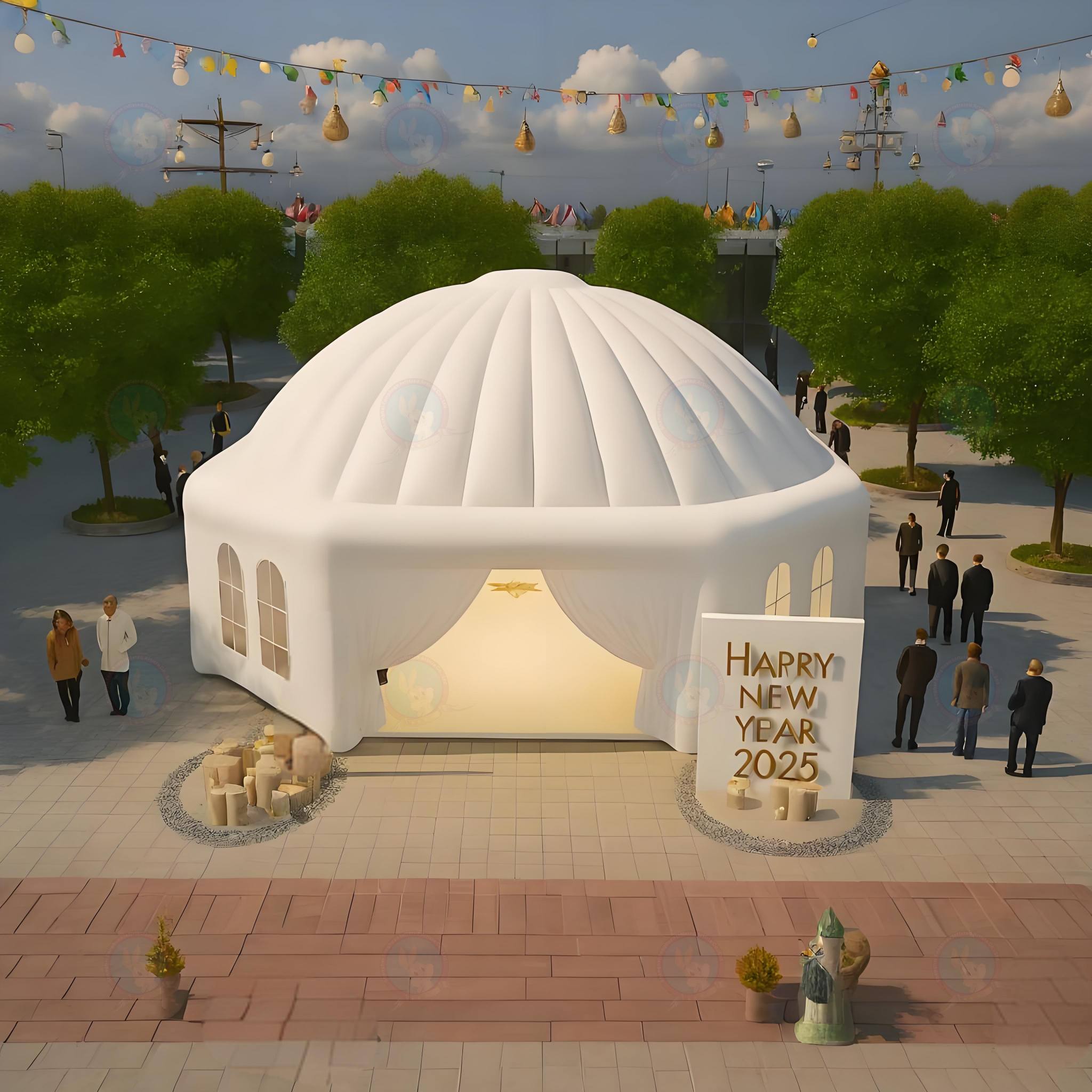 Custom Durable White Wedding Festival Celebration Tent Giant Inflatable PVC Palace Tent for Outdoor Exhibitions Weddings Events