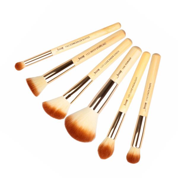 Jessup 6pcs Bamboo Makeup Brushes Set No Hair Shedding For Powder