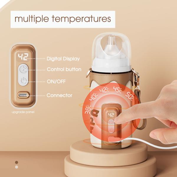 FDA Infant USB Portable Bottle Warmer Travel Milk Heat Keeper With Strap