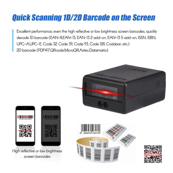 2D QR Scan Engine Barcode Reader Module For Gate Machine Tickets Checking