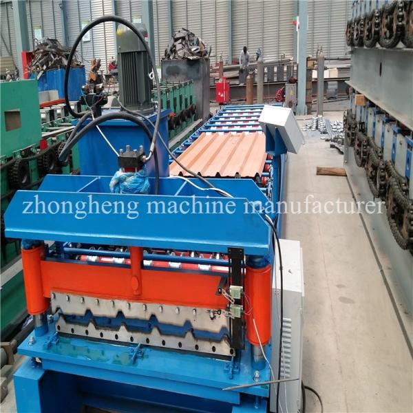 Fast Speed Zinc Roof Sheet Roll Forming Machine With Electric Cutting 30m/Min