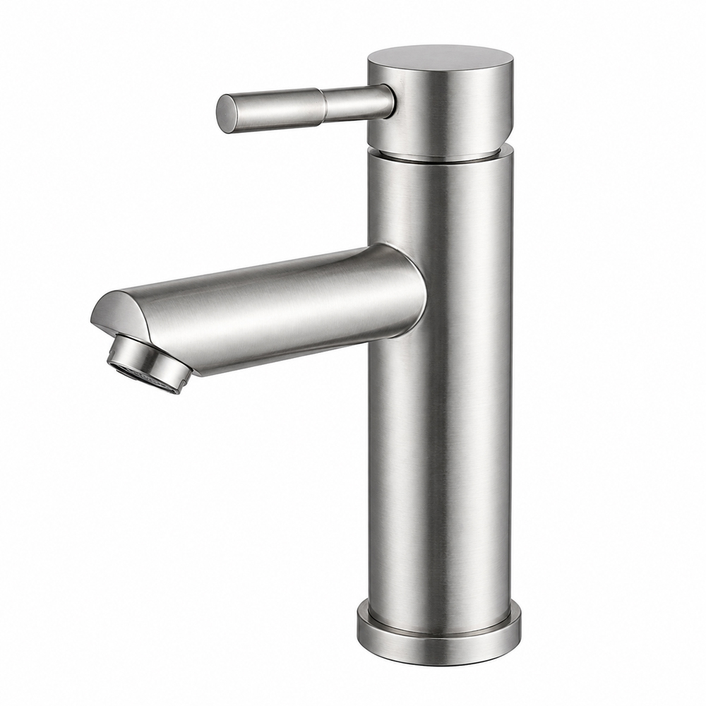 SUS304 Stainless Steel Faucet full set 304 stainless steel washbasin faucet with 35mm ceramic cartridge and 2pcs flexible hoses