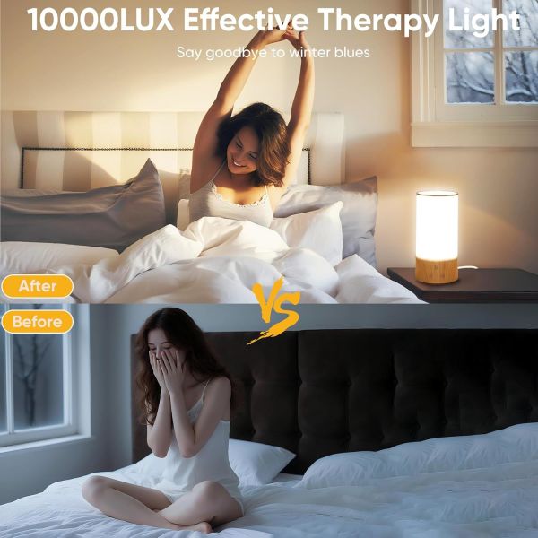 10000 Lux Light Therapy Desk Lamp with 3 Color Temp and Adjustable Brightness