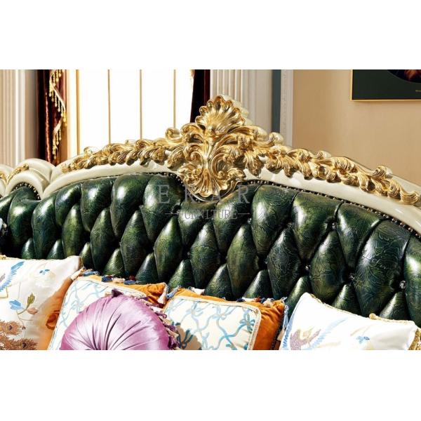Wooden Frame Solid Wood Luxury Classic European Sofa Set