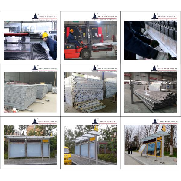 Street Transit ISO9001 H280cm Aluminum Bus Shelter
