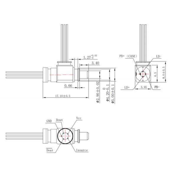 10Gbps Bi дирекционное OSA SC PIN LC подсистемы TX1330nm DFB RX1270nm WDM BOSA оптически