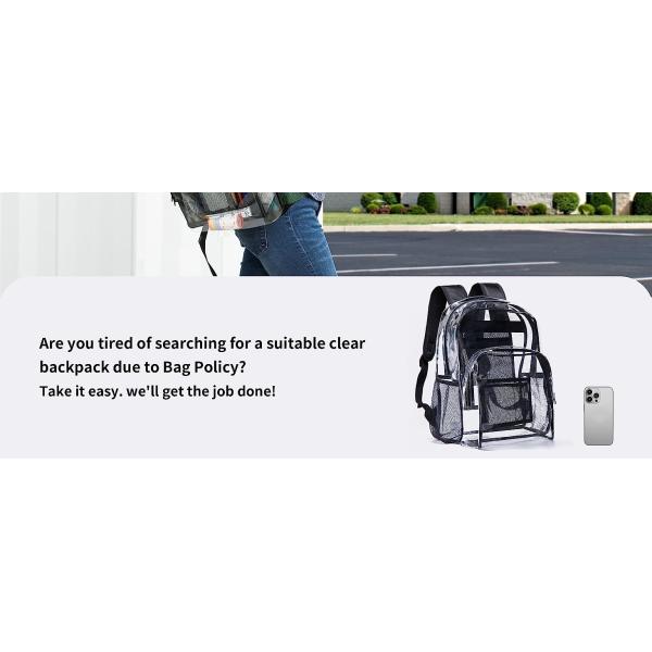 Transparent Clear Backpack See Through Security Clear Backpack Heavy Duty Backpack For Work