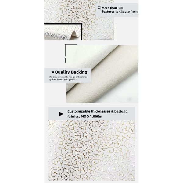 Wholesale PVC Golden Film Embossed Style Artificial Synthetic Leather for Bag Packaging Box Shoes Notebook Fabric