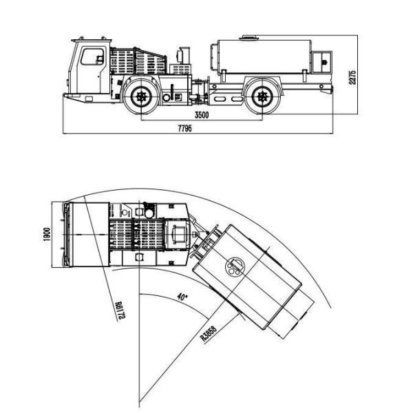 Camión de servicio de transporte de combustible con depósito subterráneo de fluidos de 4 cúbicos