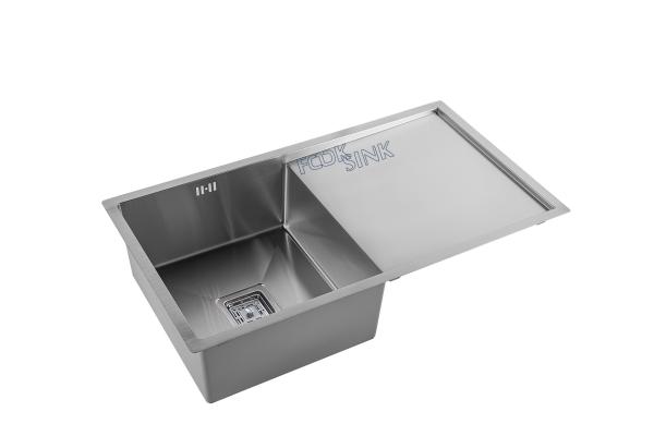 Polished Undermount Kitchen Sink With Drainboard Square Hole