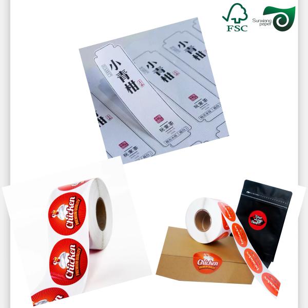 FSC 80gsm 90gsm One Side Coated Beverage Bottle Label Paper For Printing 37 23