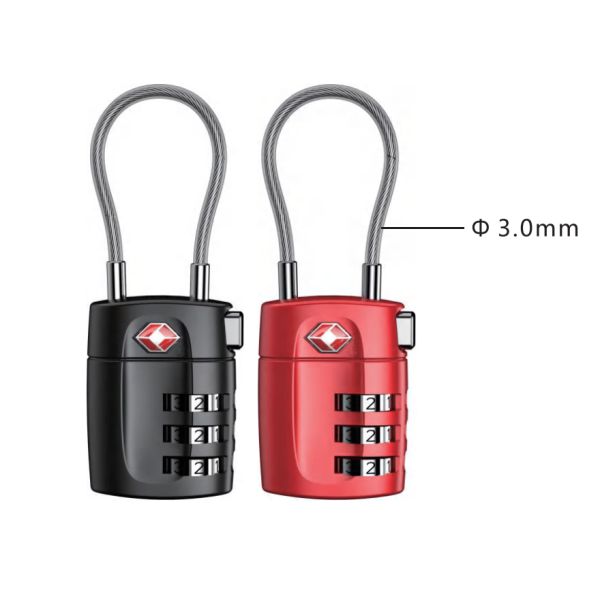 Rarlux TSA Combination Padlock 3-Digit Digital Password Anti-Theft Durable High Safety Zinc Alloy Lock Body Wheel Suitcase