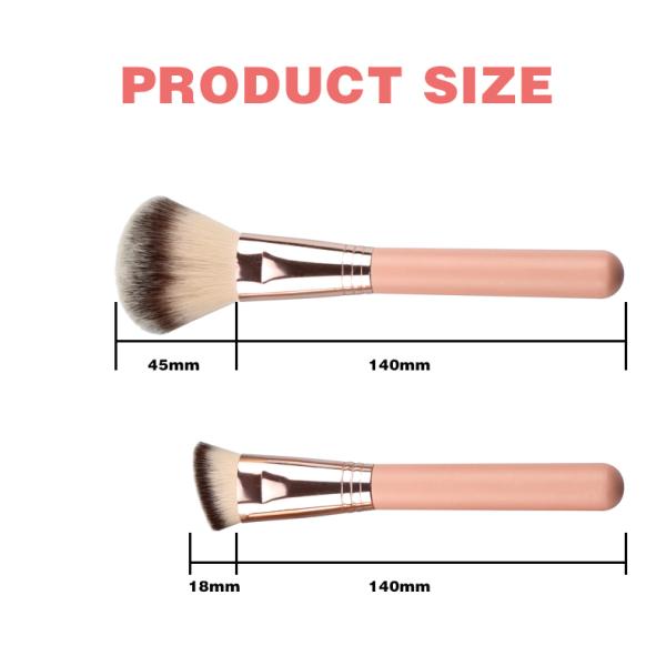 Complete Face And Eye Cosmetic Makeup Brush Set Champagne Gold Color