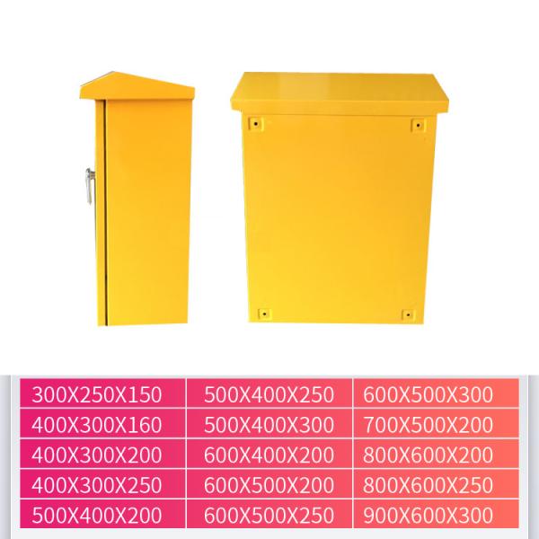 Yellow Steel Electrical Enclosure Outdoor Power Supply Cable Distribution Box Waterproof