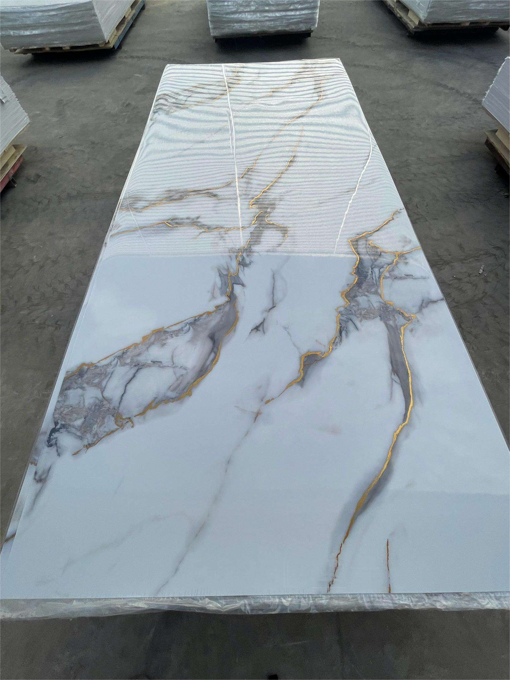 Uv Pvc Marble Sheet 3mm 1.22x2.44/2.9m Uv Marble Board Manufacturer in China Interior Decor Wall Panel for Living Room