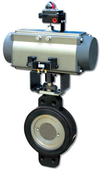 Double Effect Pneumatic Rotary Actuator Control Butterfly Valve