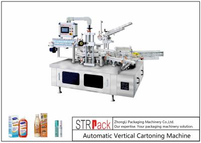 PLC Control Pneumatic Vertical Cartoning Machine For Bottles 60BPM High Speed