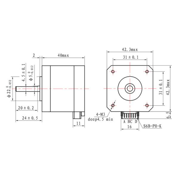 42SHD0229 17HS44 42x42x40mm NEMA 17 Гибридный шаговый двигатель 1.68A Супер низкая цена на складе для оси XYZ 3D принтер